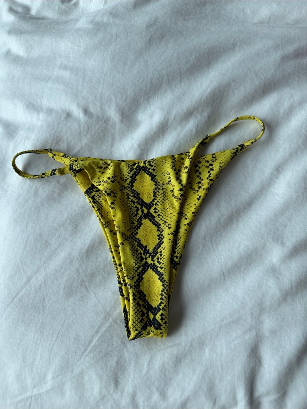 Yellow Snake Print Bikini Bottom